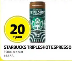 Bunnpris STARBUCKS TRIPLESHOT ESPRESSO tilbud