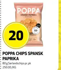 Bunnpris POPPA CHIPS SPANSK PAPRIKA tilbud
