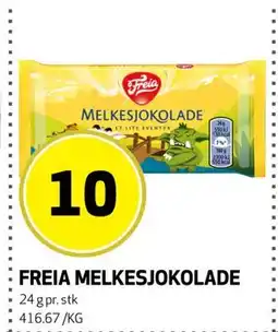 Bunnpris FREIA MELKESJOKOLADE tilbud
