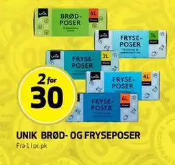 Bunnpris UNIK BRØD- OG FRYSEPOSER tilbud