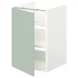 IKEA Enhet Benkeskap til servant, hylle/dør, hvit/lys grågrønn, 40x42x60 cm tilbud