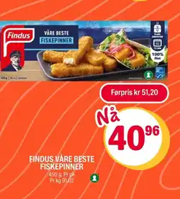 Coop Extra FINDUS Våre beste fiskepinner tilbud