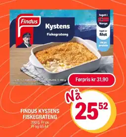 Coop Extra FINDUS Kystens fiskegrateng tilbud