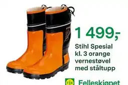 Felleskjøpet Stihl Spesial kl. 3 orange vernestøvel med ståltupp tilbud