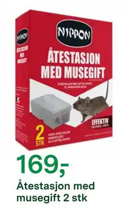 Felleskjøpet Åtestasjon med musegift 2 stk tilbud