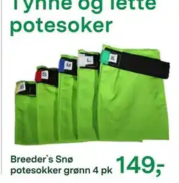 Felleskjøpet Breeder`s Snø potesokker grønn 4 pk tilbud