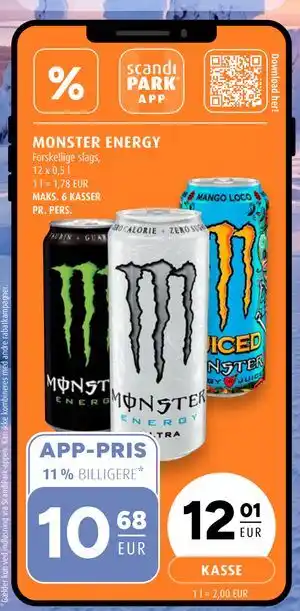 MONSTER ENERGY, EUR 12.01, App-pris