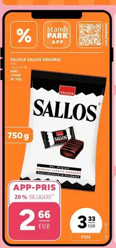 Scandinavian Park VILLOSA SALLOS ORIGINAL, EUR 3.33, App-pris tilbud