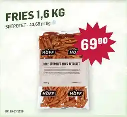 Holdbart FRIES 1,6 KG tilbud