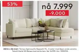 Skeidar Tempo hjørnesofa Oppsett 11L tilbud