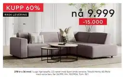 Skeidar Lugo hjørnesofa tilbud