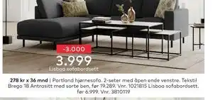 Skeidar Lisboa sofabordsett tilbud