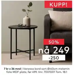 Skeidar Vanessa bord tilbud