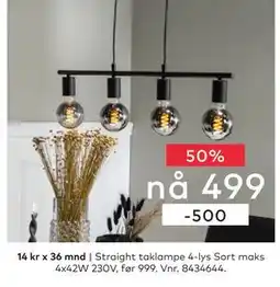Skeidar Straight taklampe tilbud