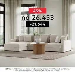 Skeidar Rossi Lux 3-seter tilbud