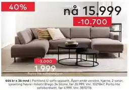 Skeidar Portland U-sofa oppsett tilbud