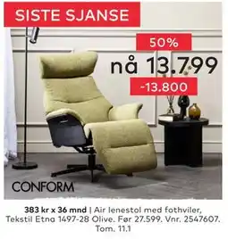 Skeidar Air lenestol tilbud