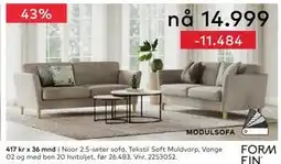 Skeidar Noor 2.5-seter sofa tilbud