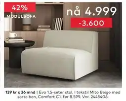 Skeidar Evo 1,5-seter stol tilbud