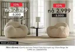 Skeidar Comfy stol tilbud