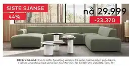 Skeidar Evo U-sofa tilbud