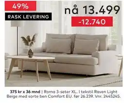 Skeidar Roma 3-seter XL tilbud