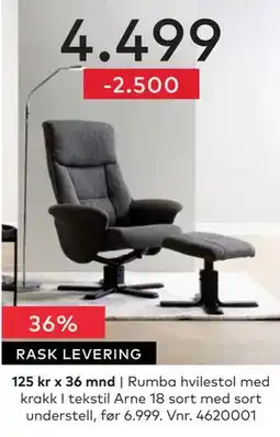 Skeidar Rumba hvilestol tilbud