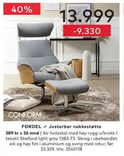 Skeidar Air hvilestol med høy rygg u/krakk tilbud