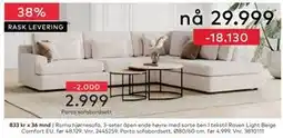Skeidar Roma hjørnesofa tilbud