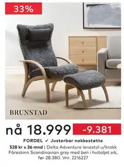 Skeidar Delta Adventure lenestol u/krakk tilbud