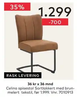 Skeidar Celina spisestol Sortlakkert tilbud