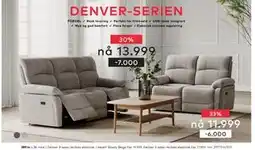 Skeidar Denver 3-seter recliner elektrisk i tekstil tilbud