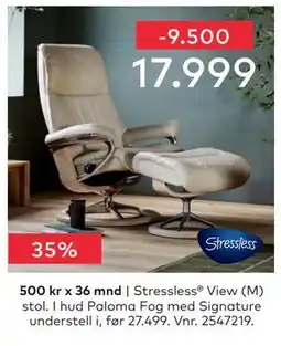 Skeidar Stressless View (M) stol tilbud