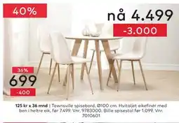 Skeidar Townsville spisebord tilbud