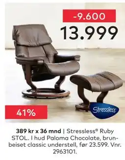 Skeidar Stressless Ruby STOL tilbud