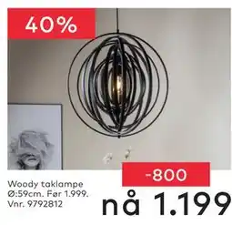 Skeidar Woody taklampe tilbud