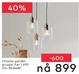 Skeidar Chester pendelgruppe tilbud