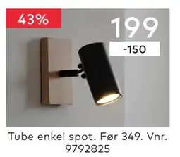 Skeidar Tube enkel spot tilbud