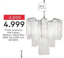 Skeidar Praha lysekrone, Klart glass tilbud