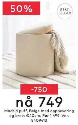 Skeidar Madrid puff tilbud