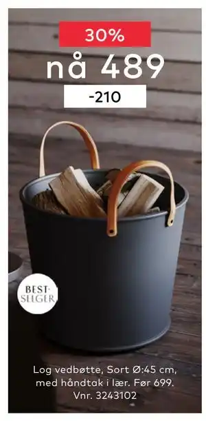 Skeidar Log vedbøtte tilbud