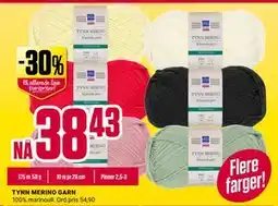 Europris TYNN MERINO GARN tilbud