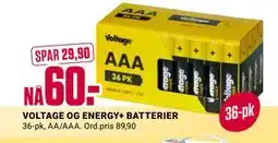 Europris VOLTAGE OG ENERGY+ BATTERIER tilbud