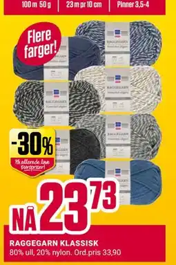 Europris RAGGEGARN KLASSISK tilbud
