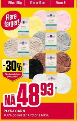 Europris PLYSJ GARN tilbud