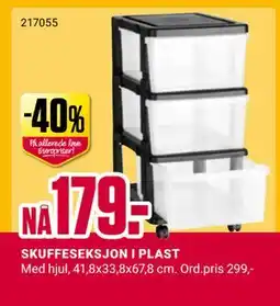 Europris SKUFFESEKSJON I PLAST tilbud
