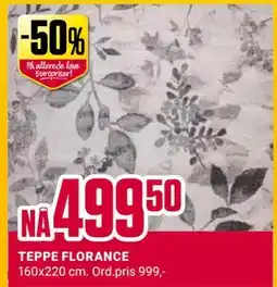 Europris TEPPE FLORANCE tilbud