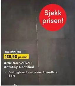 Right Price Tiles Artic Nero 60x60 Anti-Slip Rectified tilbud