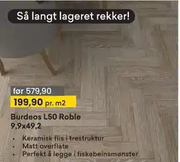 Right Price Tiles Burdeos L50 Roble 9,9x49,2 tilbud