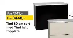 Right Price Tiles Tind 80 cm sort med Tind hvit topplate tilbud